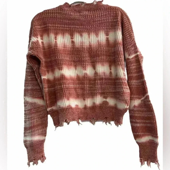 Women’s Poof Apparel Frayed Sweater Size Large - Picture 2 of 5